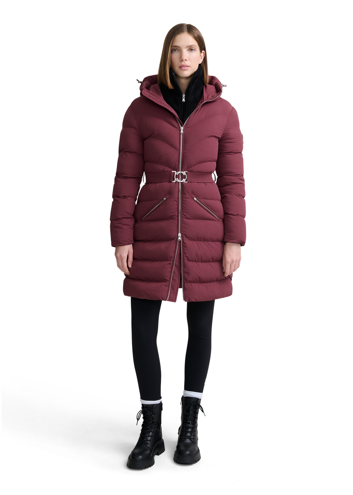 Livigno Belted Mid Puffer Jacket - Port