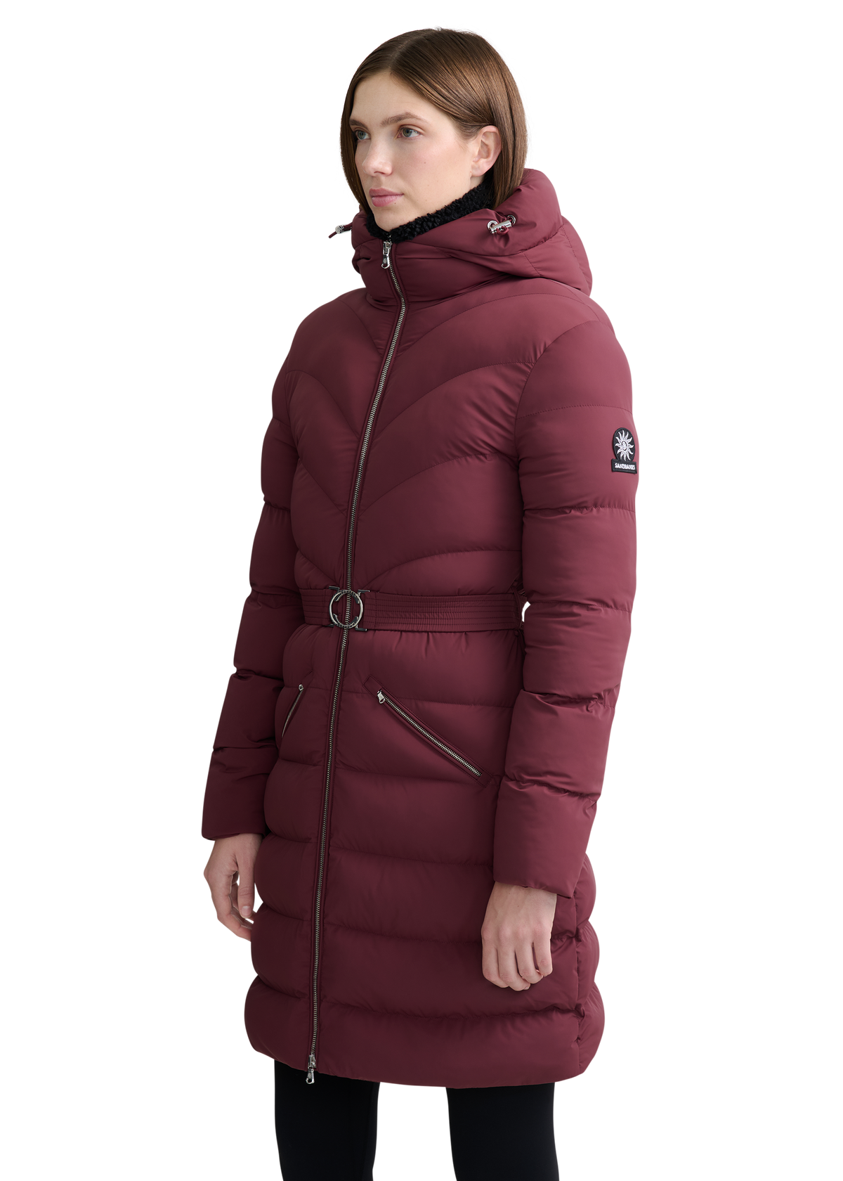 Livigno Belted Mid Puffer Jacket - Port