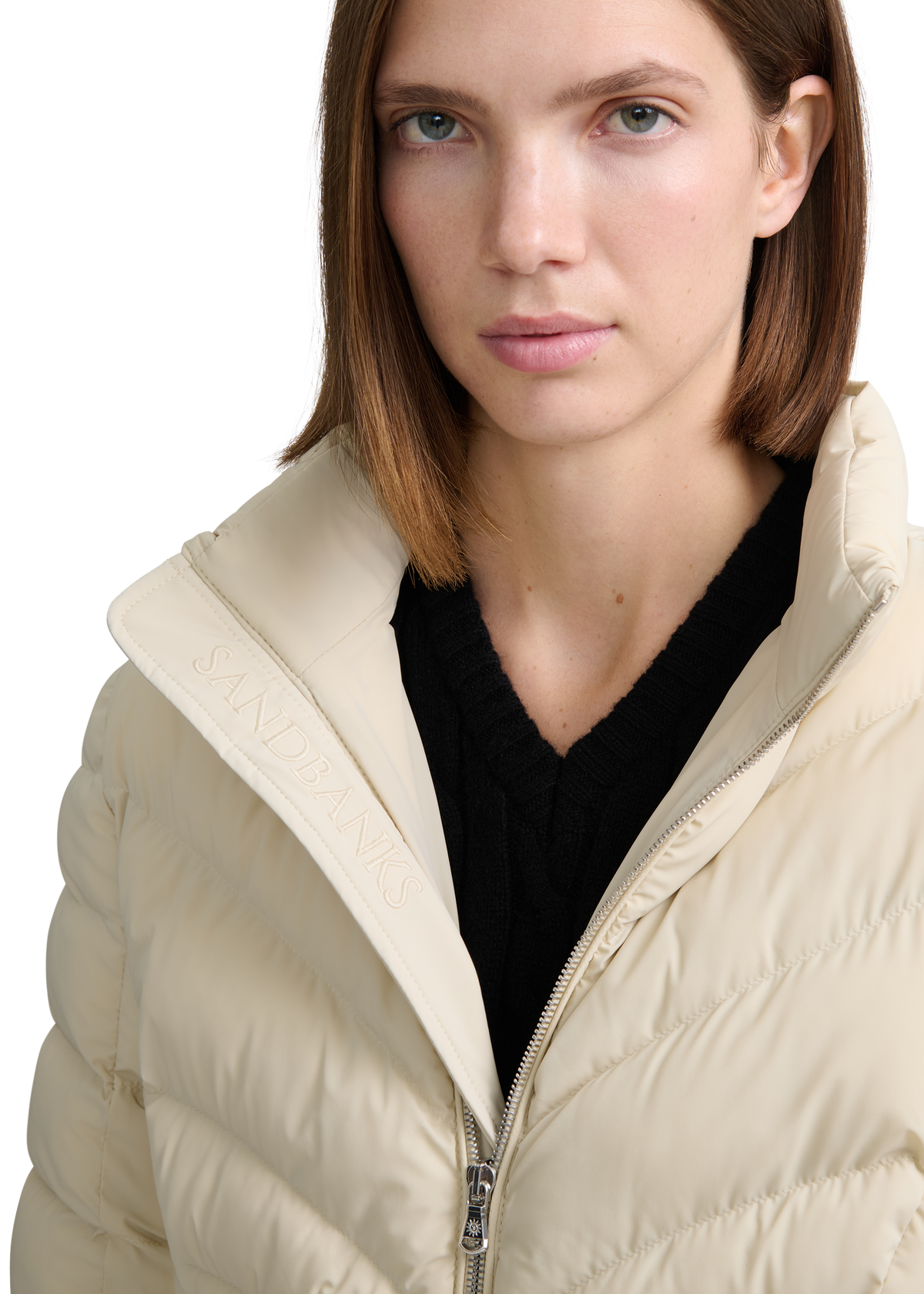 Avoriaz Micro Puffer Fitted Jacket - Stone