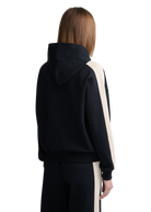 Contrast Stripe Logo Hoodie - Black