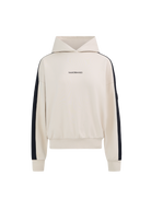 Contrast Stripe Logo Hoodie - Stone