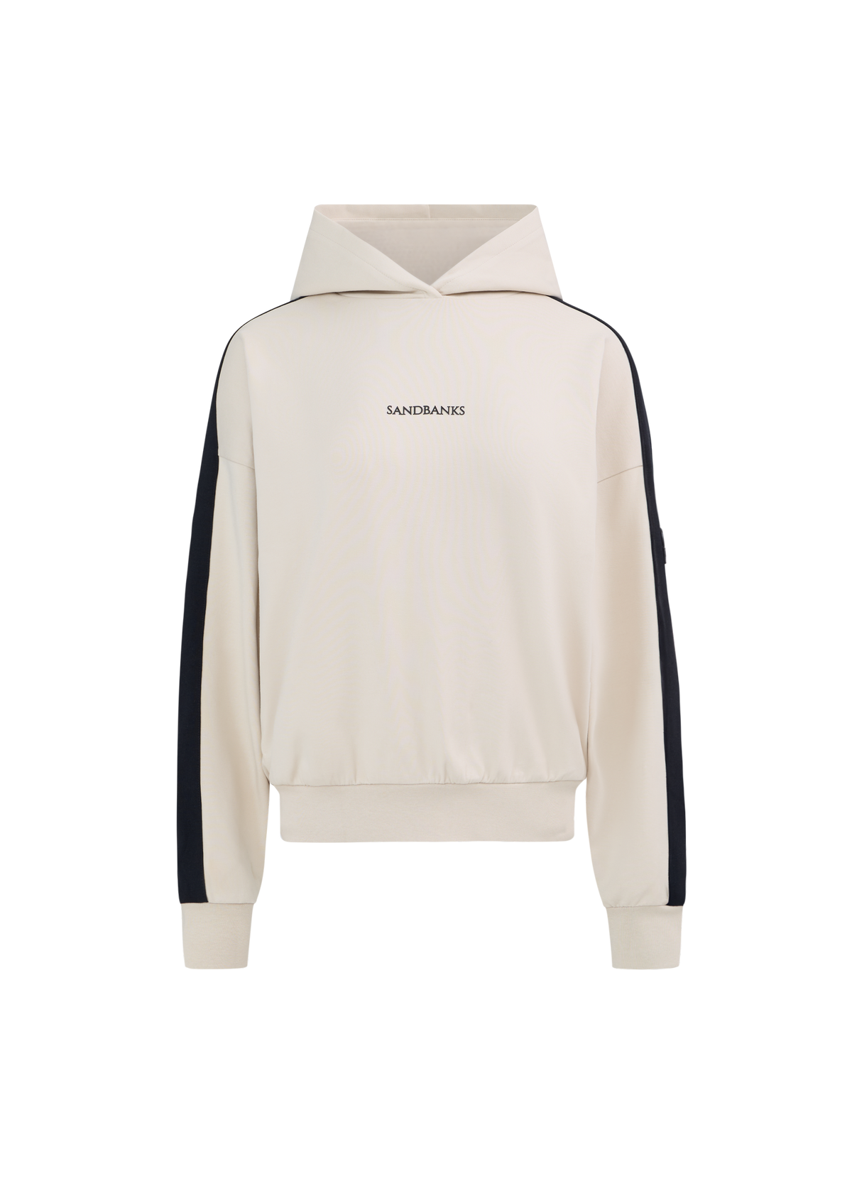 Contrast Stripe Logo Hoodie - Stone