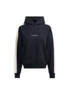 Contrast Stripe Logo Hoodie - Black