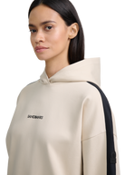 Contrast Stripe Logo Hoodie - Stone