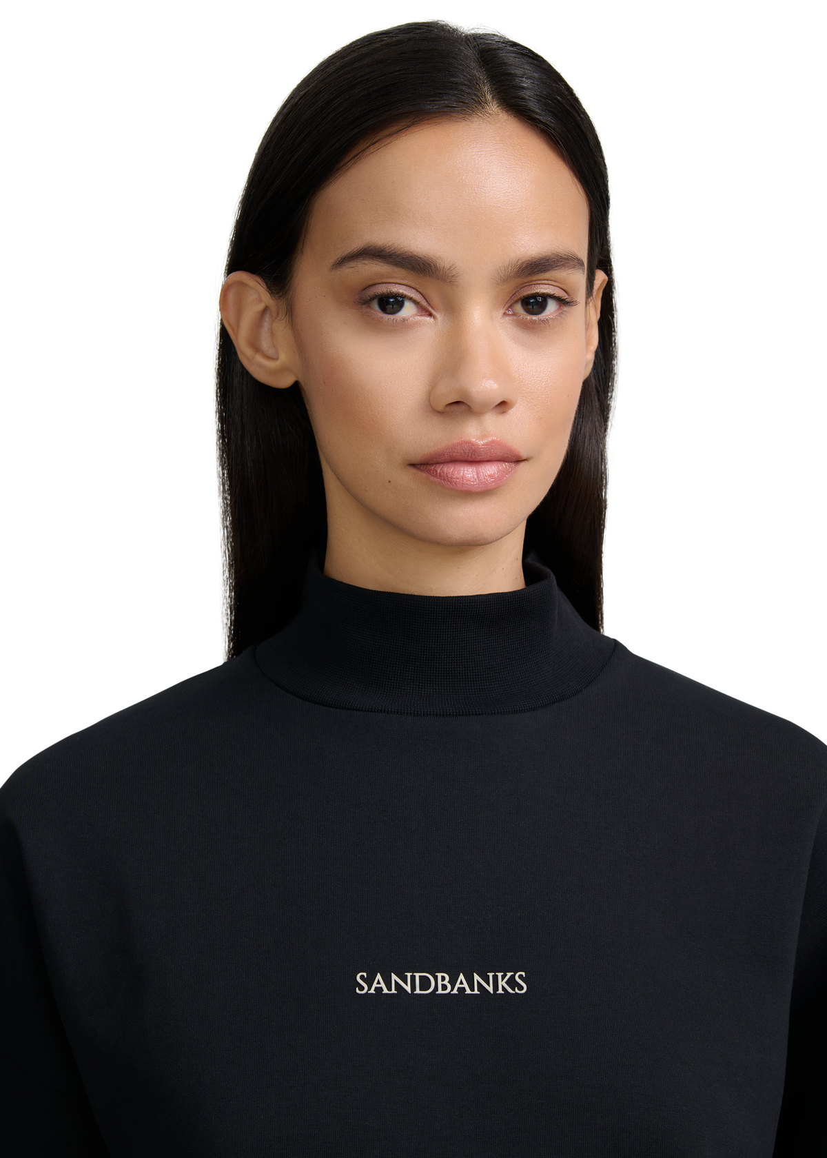 Contrast Stripe Logo Sweatshirt - Black
