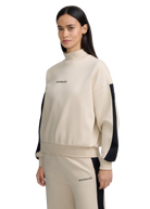 Contrast Stripe Logo Sweatshirt - Stone