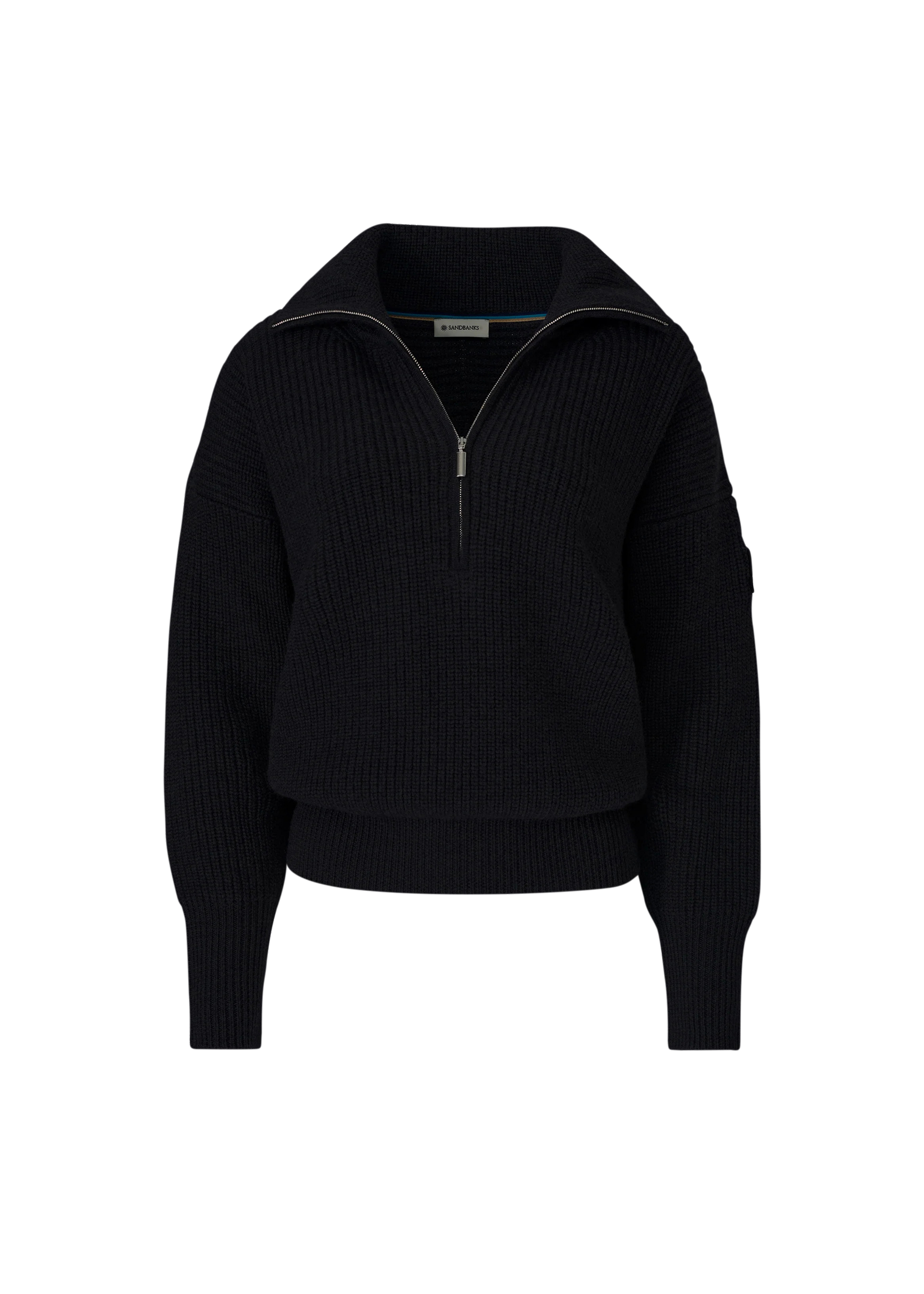 Sandbanks Women's Half Zip Knitted Jumper - Black