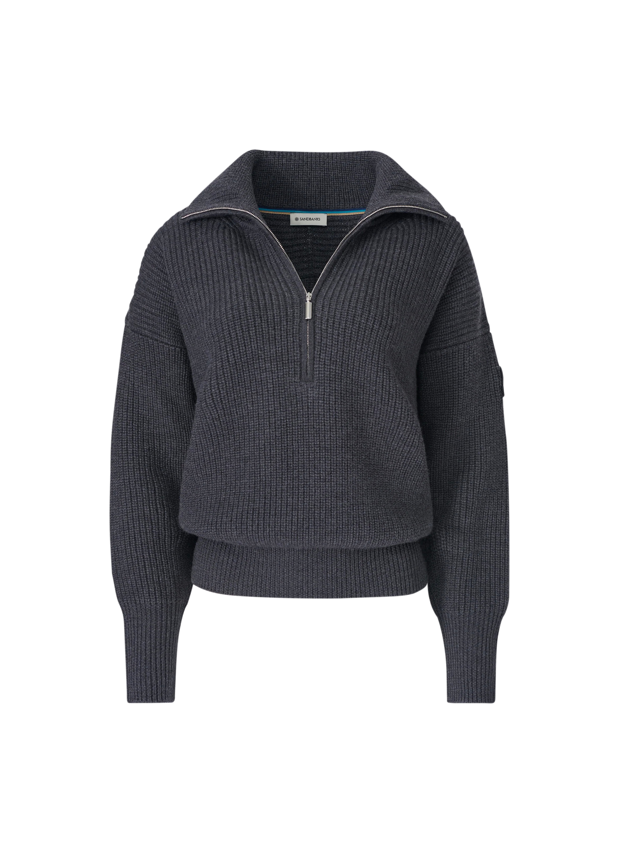 Sandbanks Women's Half Zip Knitted Jumper - Anthracite