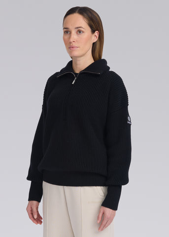 Sandbanks Women's Half Zip Knitted Jumper - Black