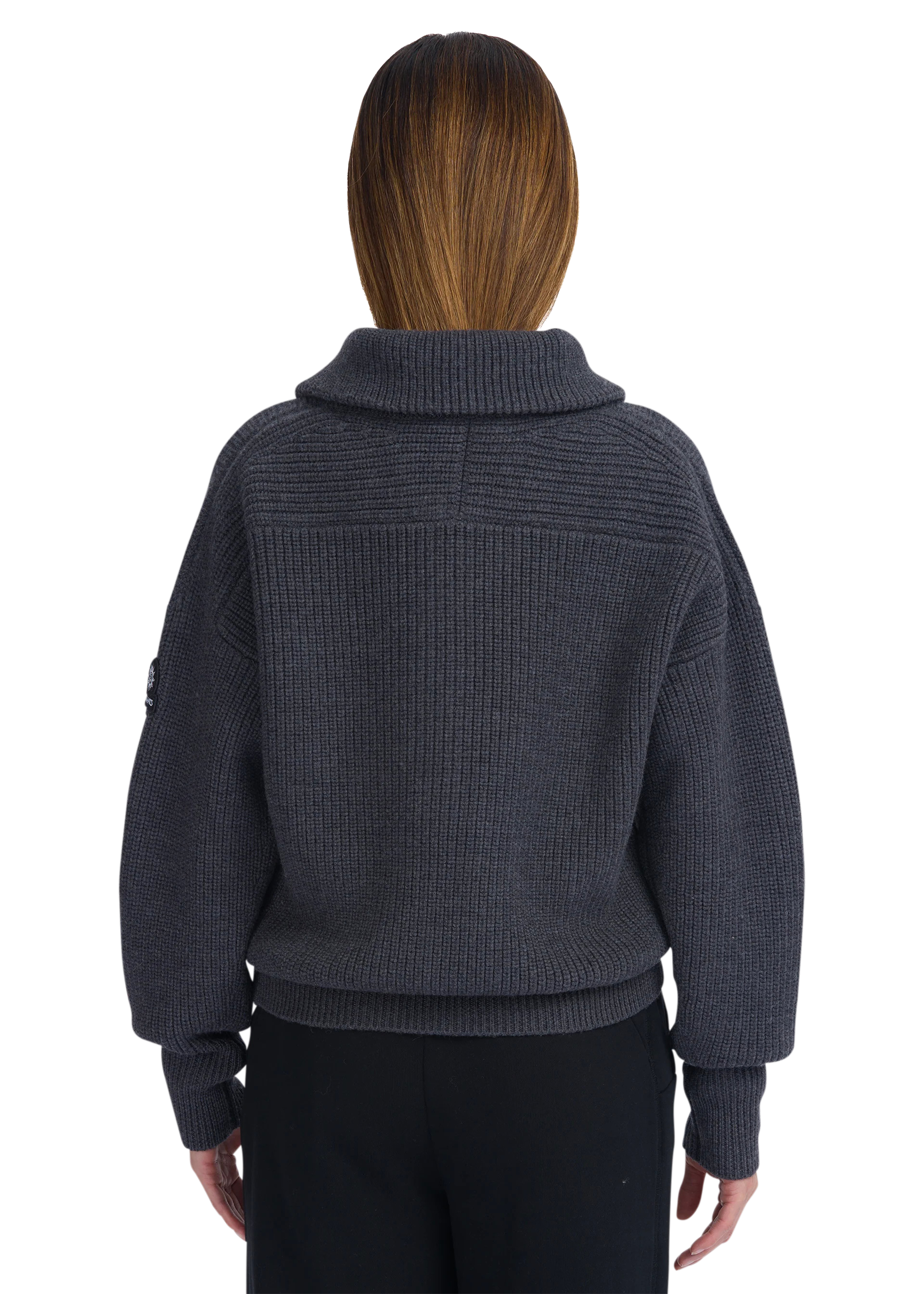 Sandbanks Women's Half Zip Knitted Jumper - Anthracite