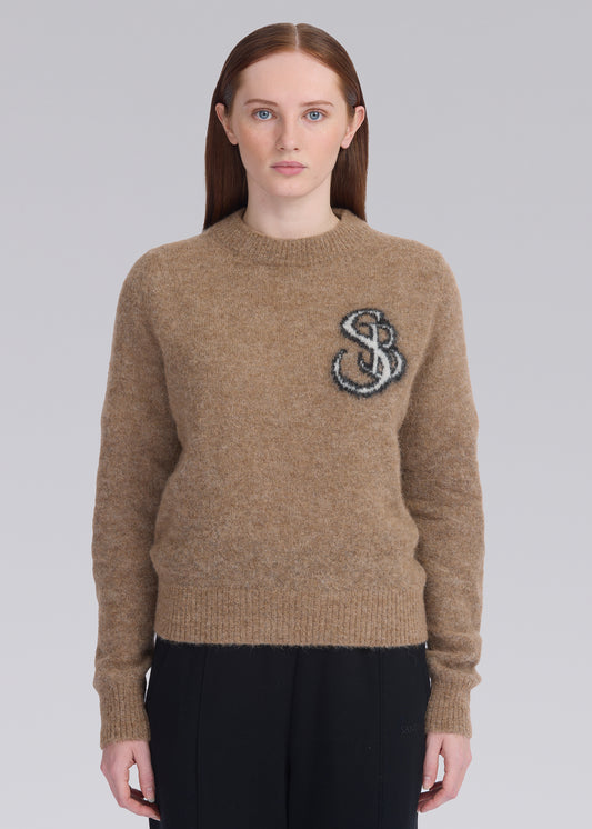 Sandbanks Women's Alpaca Blend SB Intarsia Jumper - Latte