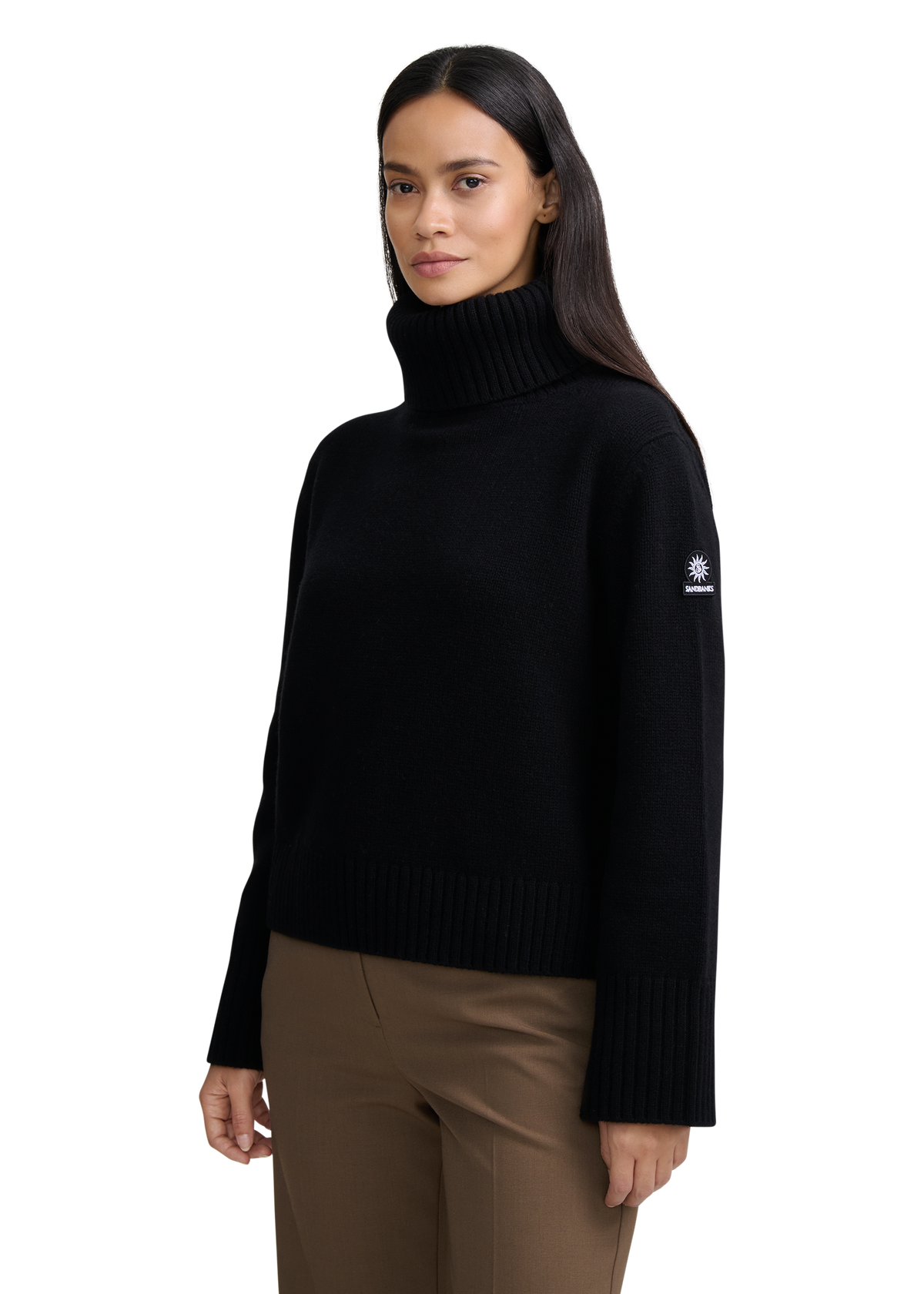 Wool-Cashmere Rollneck Sweater - Black
