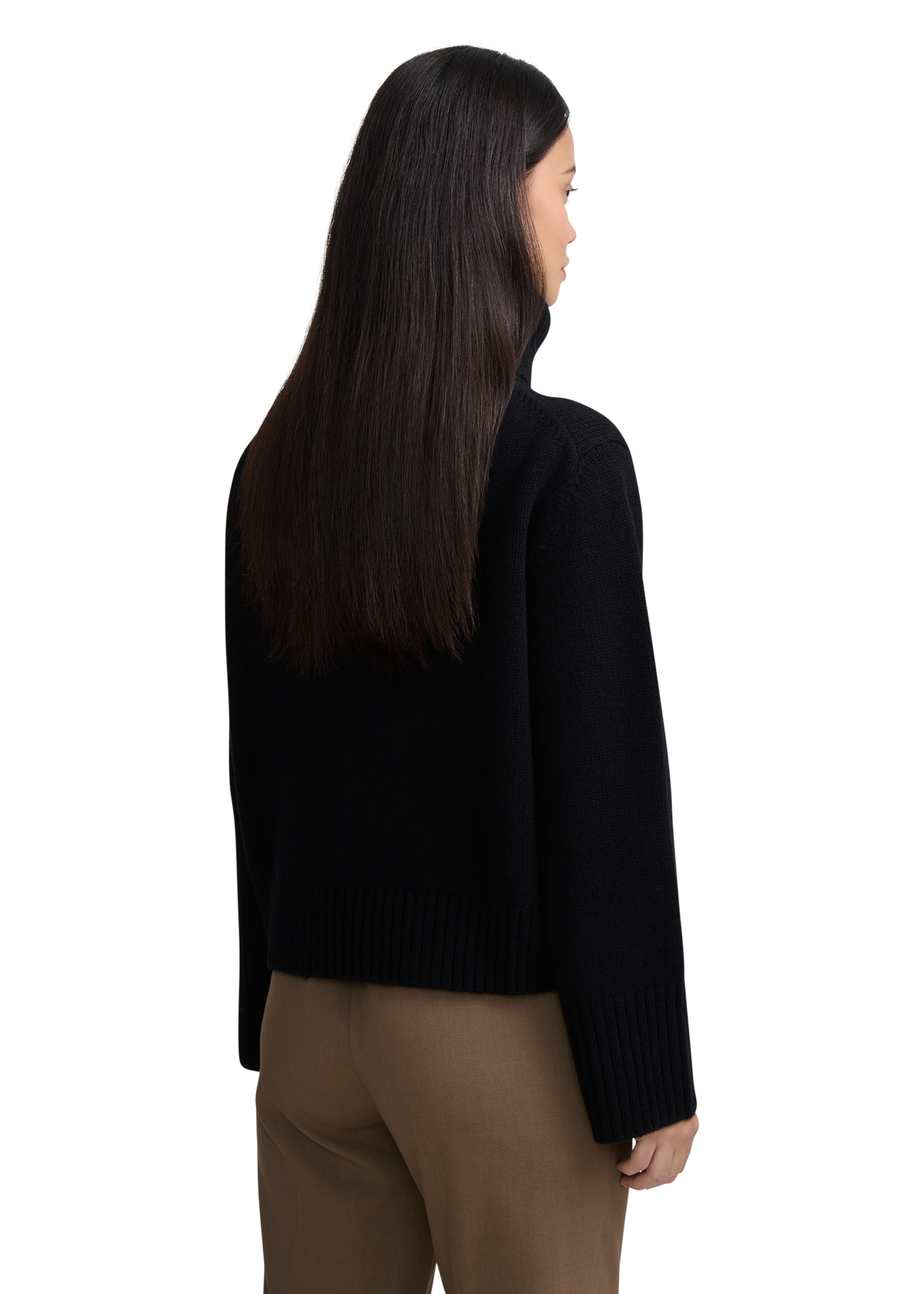 Wool-Cashmere Rollneck Sweater - Black