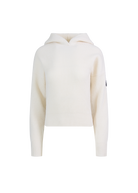 Wool Ribbed Knit Hoodie - Ecru