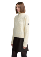 Cable Knit Quarter-Zip Sweater - Ecru