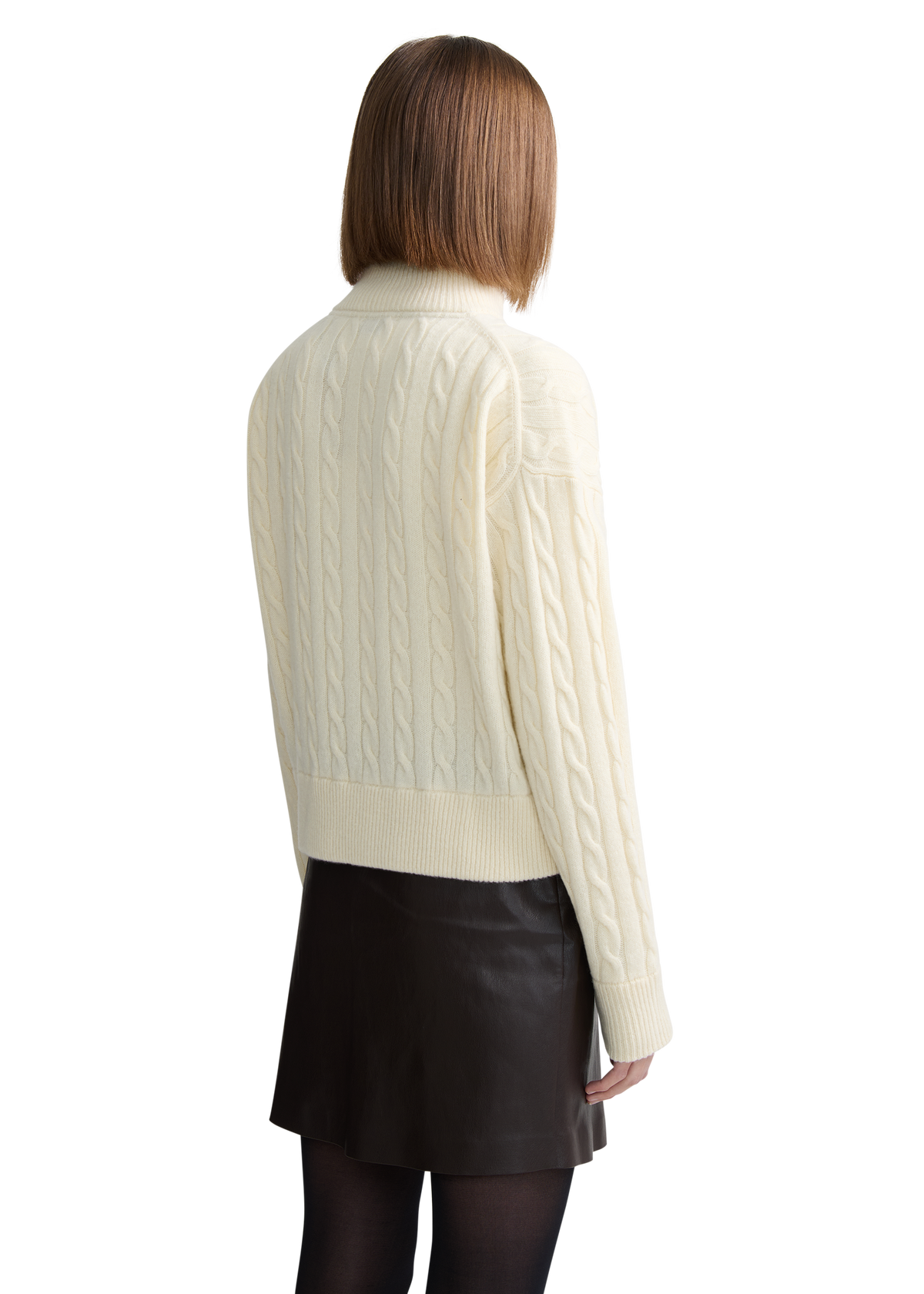 Cable Knit Quarter-Zip Sweater - Ecru