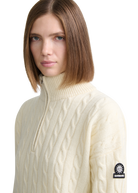 Cable Knit Quarter-Zip Sweater - Ecru
