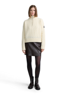 Cable Knit Quarter-Zip Sweater - Ecru