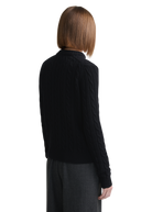 Cable Knit Crew Neck Sweater - Black