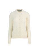Cable Knit Crew Neck Sweater - Ecru