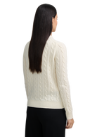 Cable Knit Crew Neck Sweater - Ecru