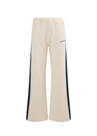 Contrast Stripe Wide-Leg Joggers - Stone