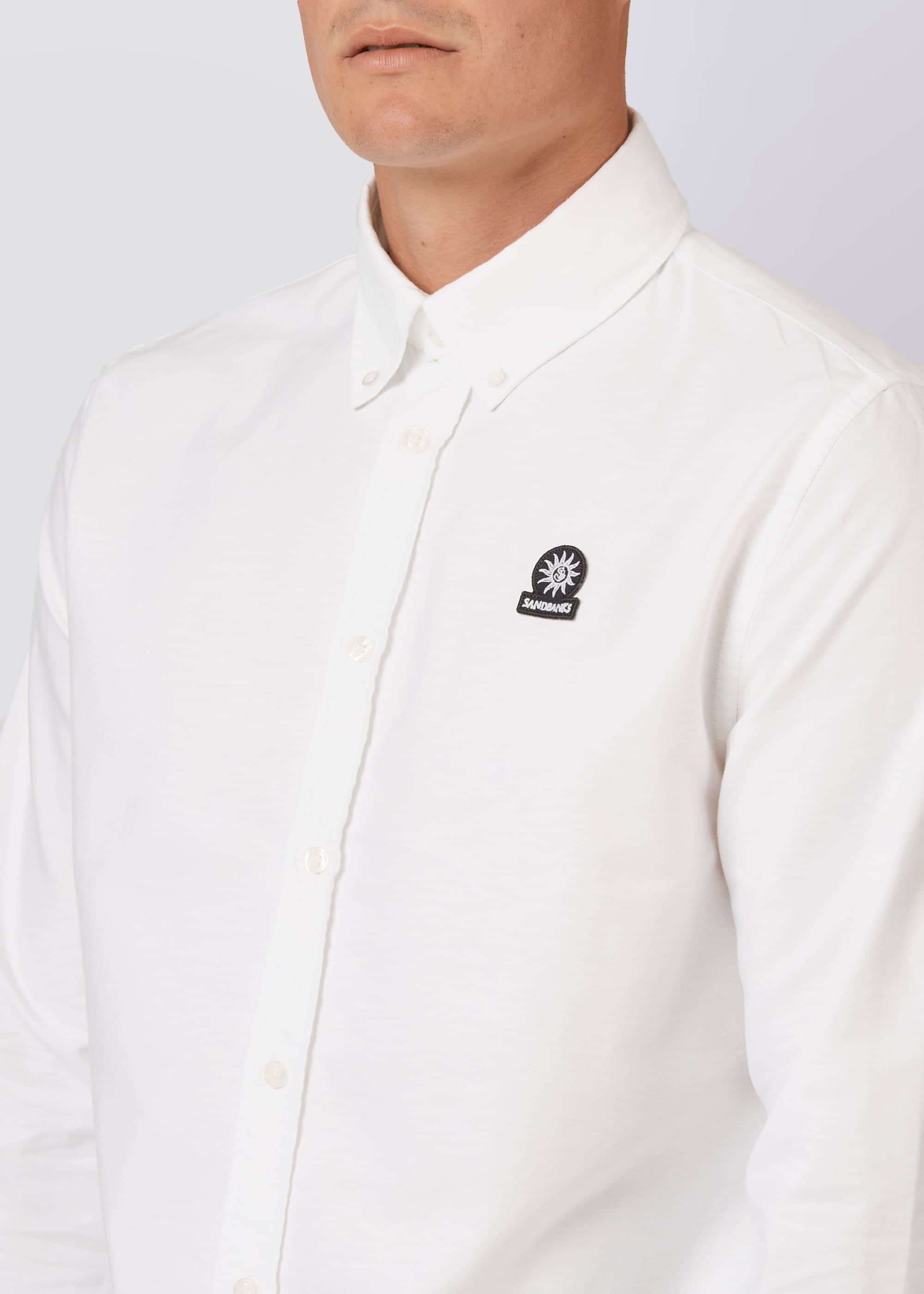 Sandbanks Badge Logo Oxford Shirt - White