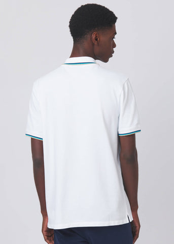 Sandbanks Badge Logo Polo Shirt - White - Sandbanks