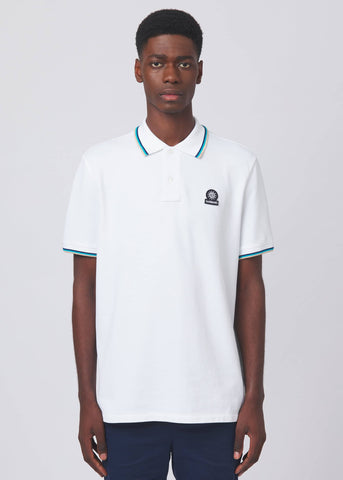 Sandbanks Badge Logo Polo Shirt - White - Sandbanks