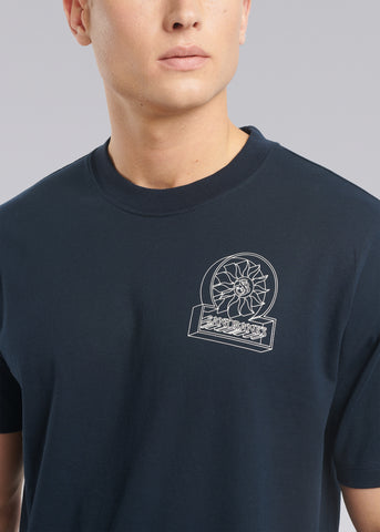 Sandbanks 3D Logo Print T-Shirt - Navy