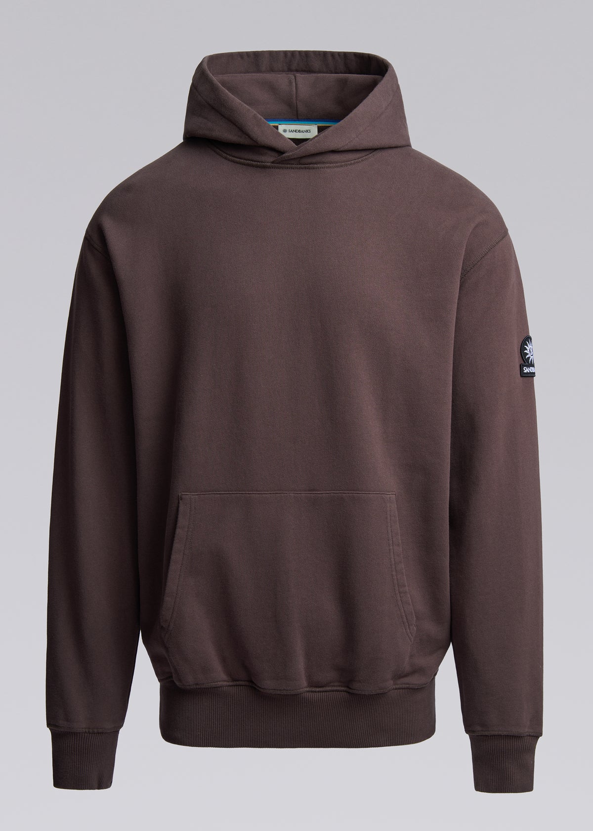 Sandbanks Badge Logo Hoodie - Brown