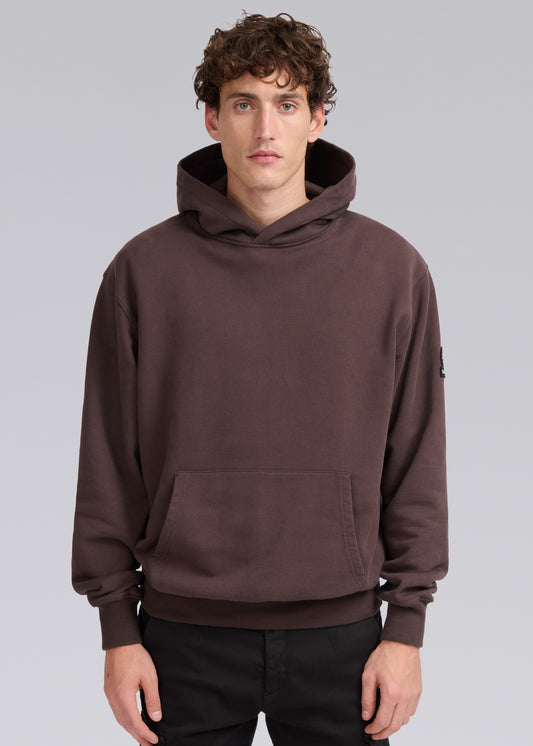 Sandbanks Badge Logo Hoodie - Brown