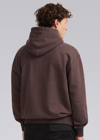 Sandbanks Badge Logo Hoodie - Brown