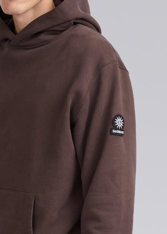 Sandbanks Badge Logo Hoodie - Brown