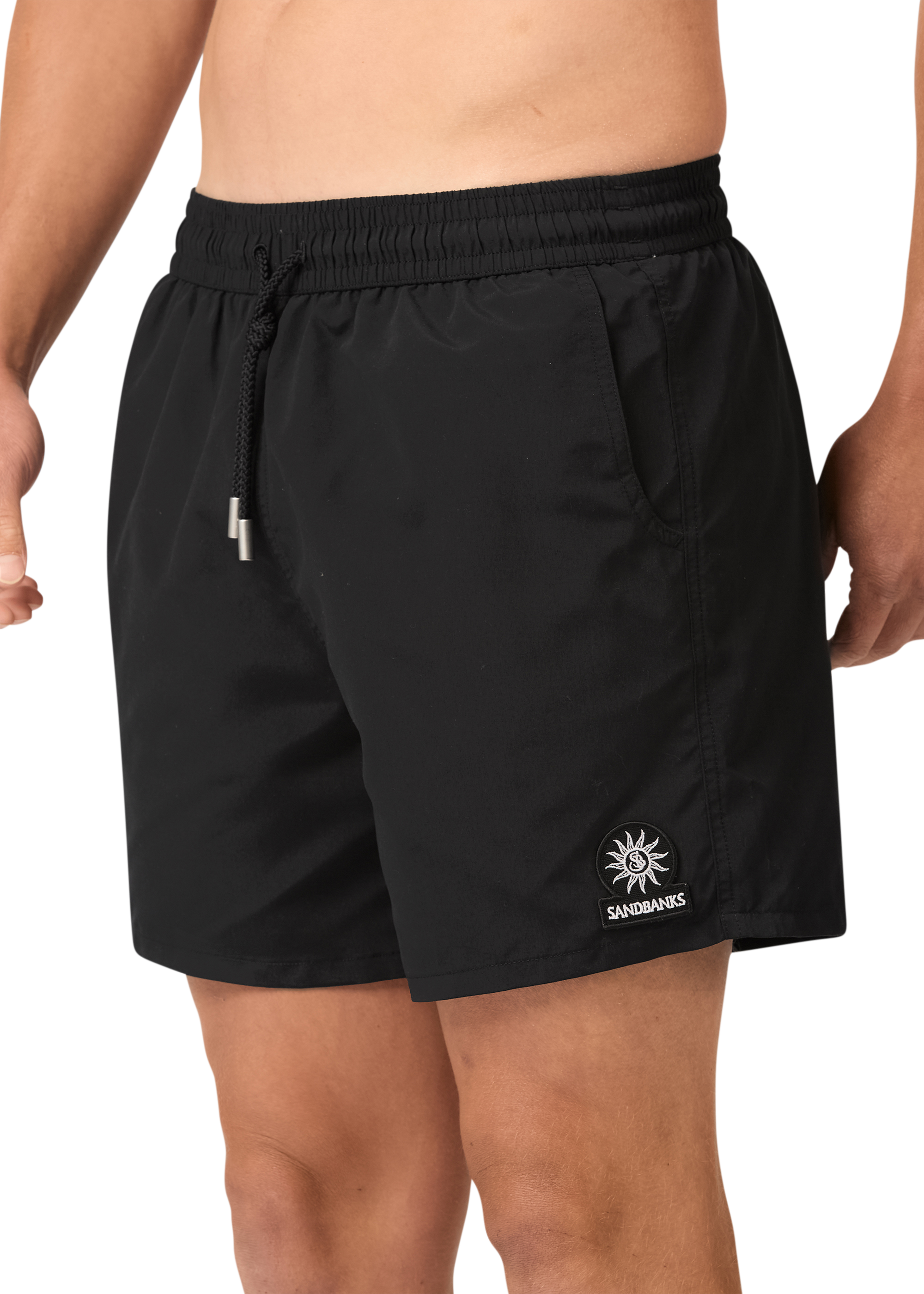 Sandbanks Badge Logo Swim Shorts - Black - Sandbanks