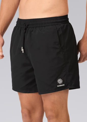 Sandbanks Badge Logo Swim Shorts - Black - Sandbanks