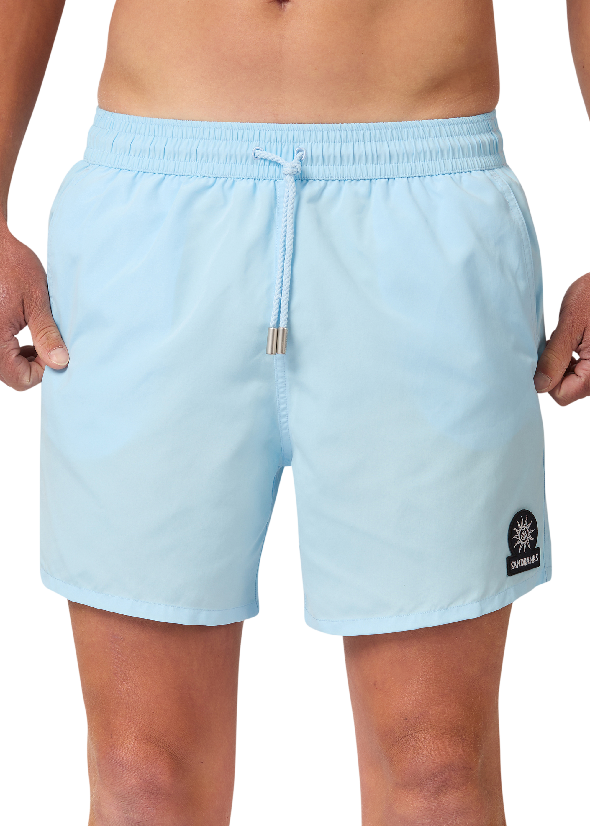 Sandbanks Badge Logo Swim Shorts - Crystal Blue - Sandbanks