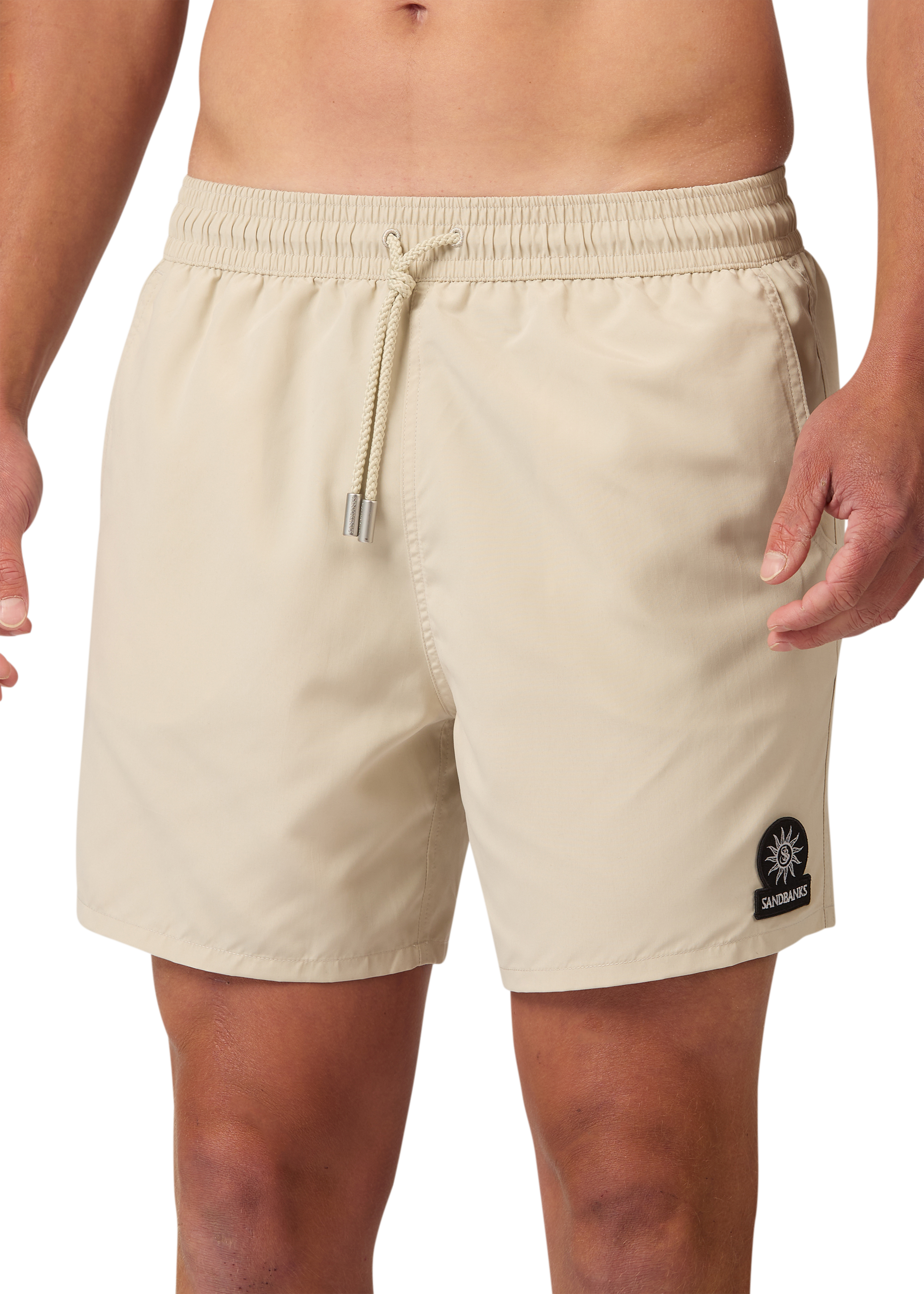 Sandbanks Badge Logo Swim Shorts - Stone - Sandbanks