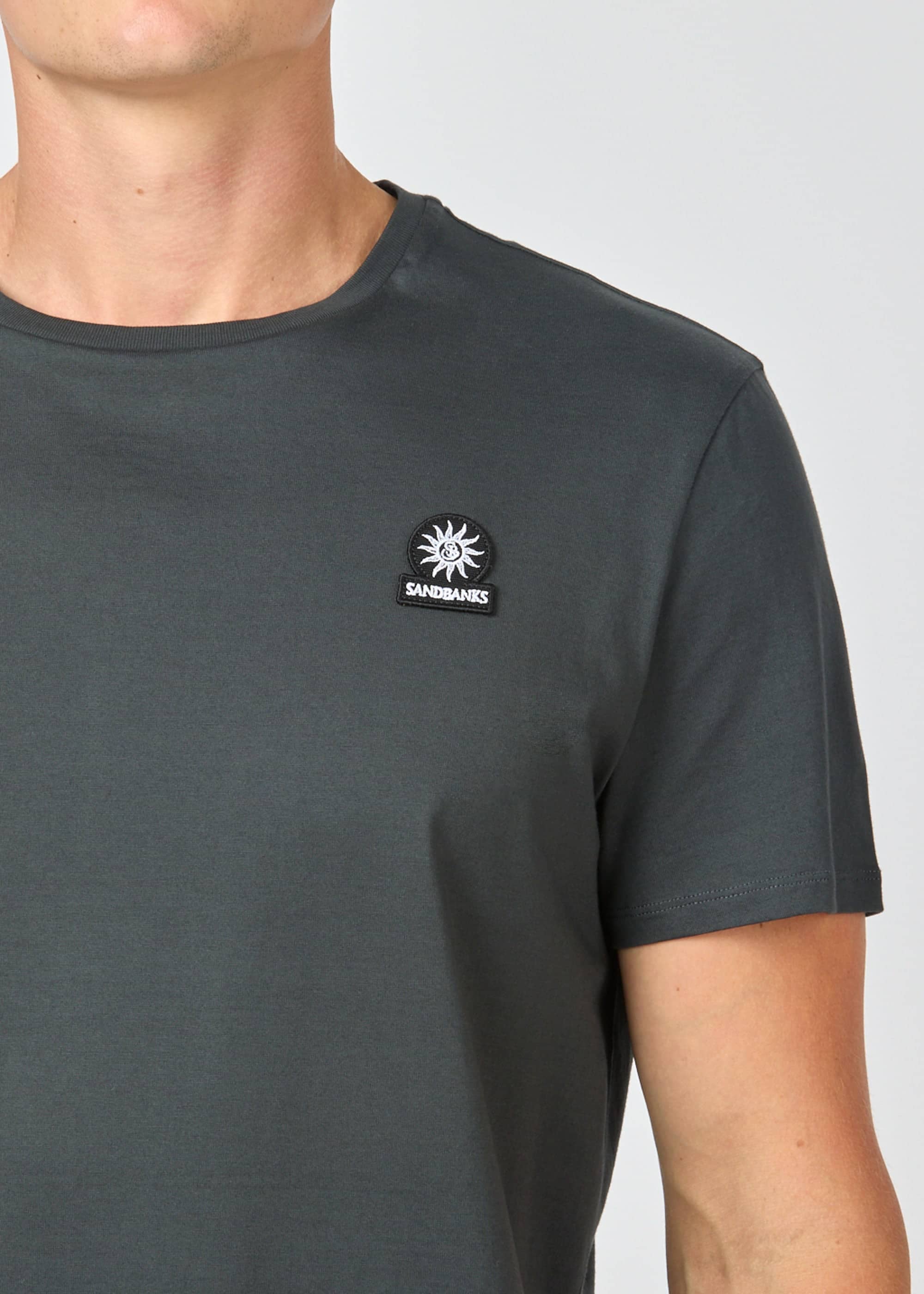 Sandbanks Badge Logo T-Shirt - Anthracite