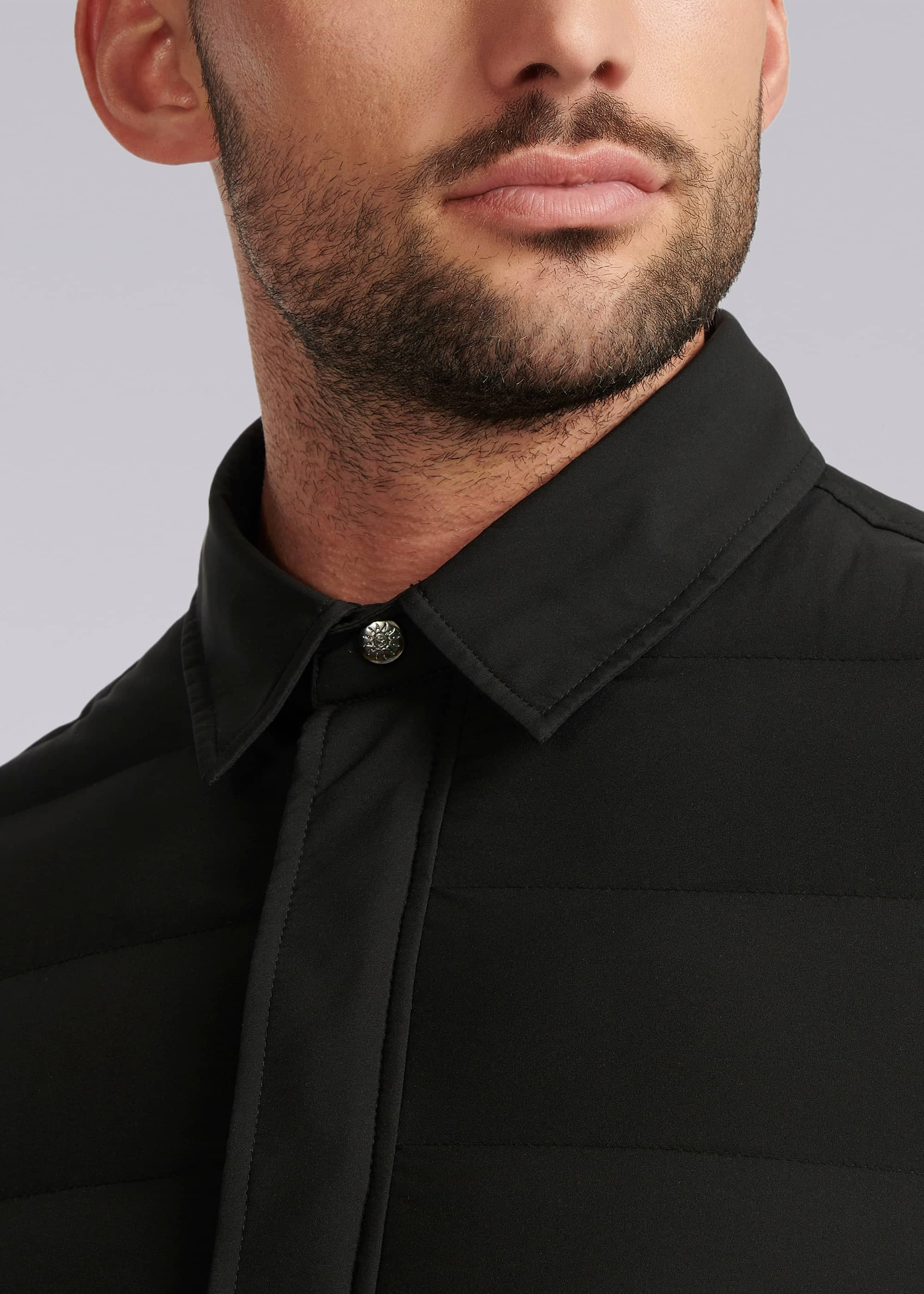 Sandbanks Puffer Shirt Jacket - Black