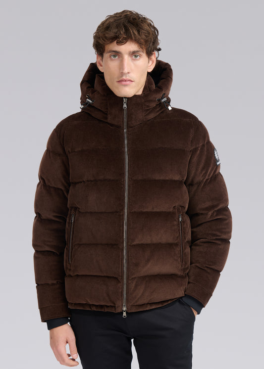 Sandbanks Banks Puffer Jacket - Brown Cord