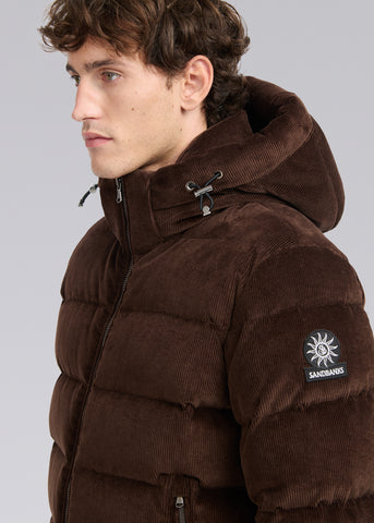 Sandbanks Banks Puffer Jacket - Brown Cord