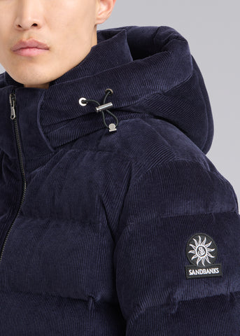 Sandbanks Banks Puffer Jacket - Navy Cord