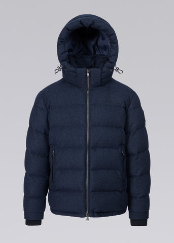 Sandbanks Banks Puffer Jacket - Navy Wool