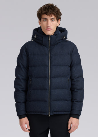 Sandbanks Banks Puffer Jacket - Navy Wool