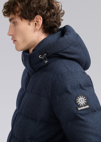 Sandbanks Banks Puffer Jacket - Navy Wool