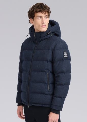 Sandbanks Banks Puffer Jacket - Navy Wool