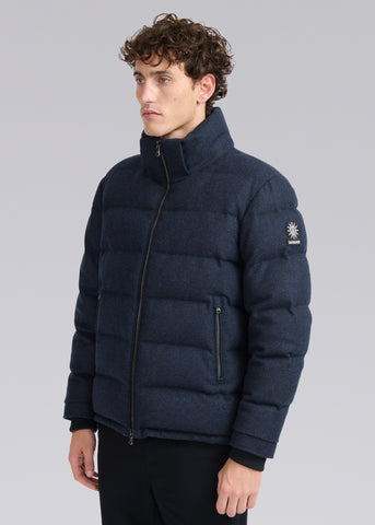 Sandbanks Banks Puffer Jacket - Navy Wool