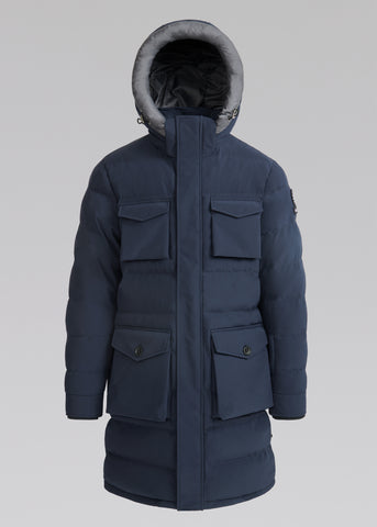 Sandbanks Branksome Long Puffer Jacket - Navy