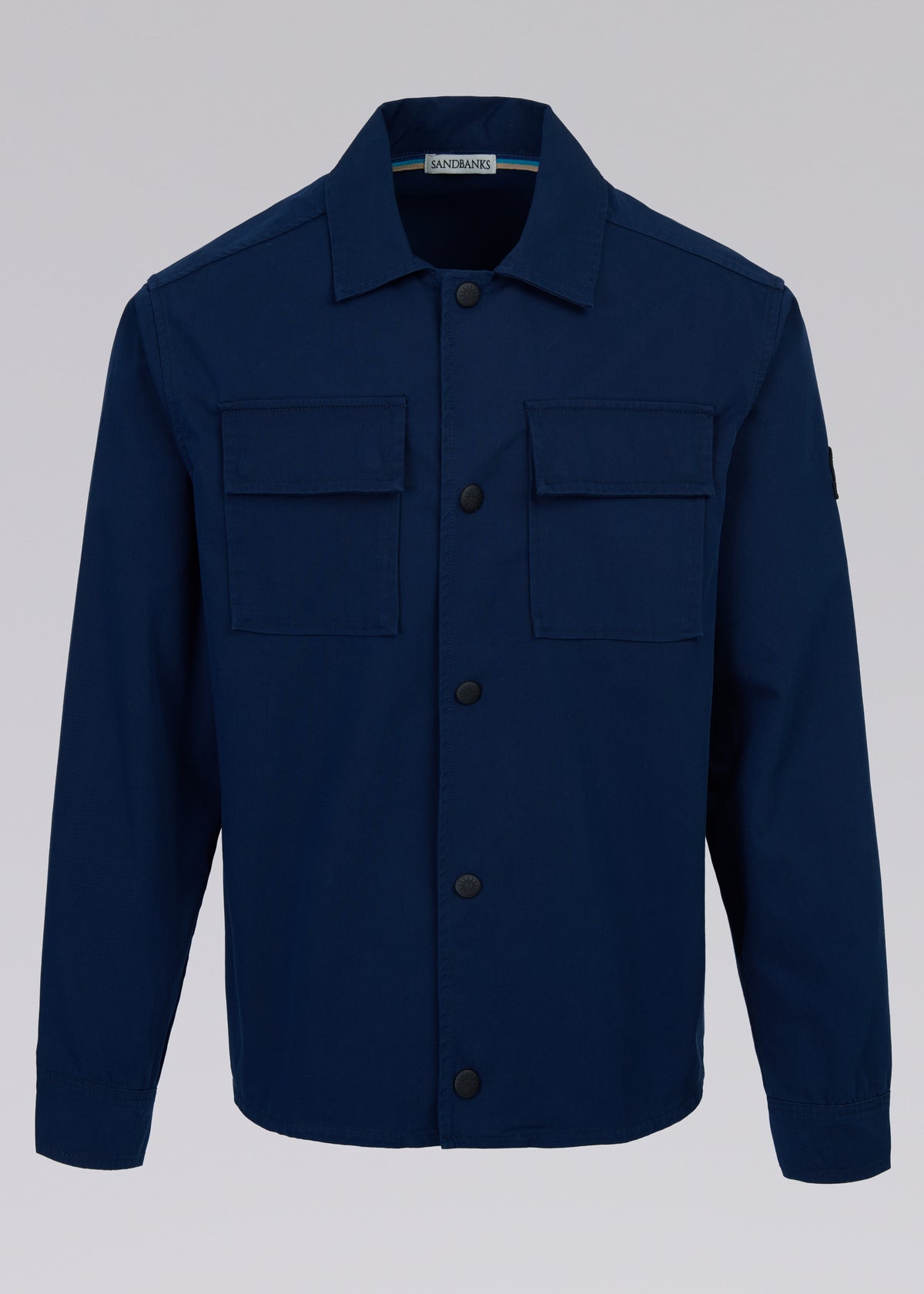 Sandbanks Gabardine Button Down Overshirt - Navy